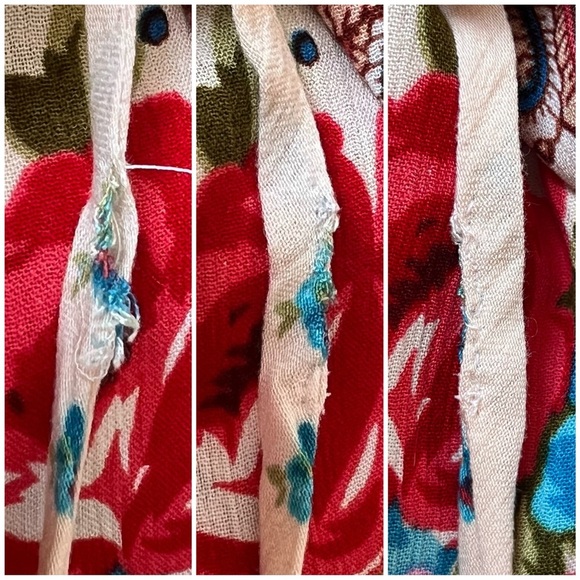 Bila Tank Top Jessica Sleeveless Tie Neck Blouse Bohemian Floral Cream Medium M - Picture 10 of 17